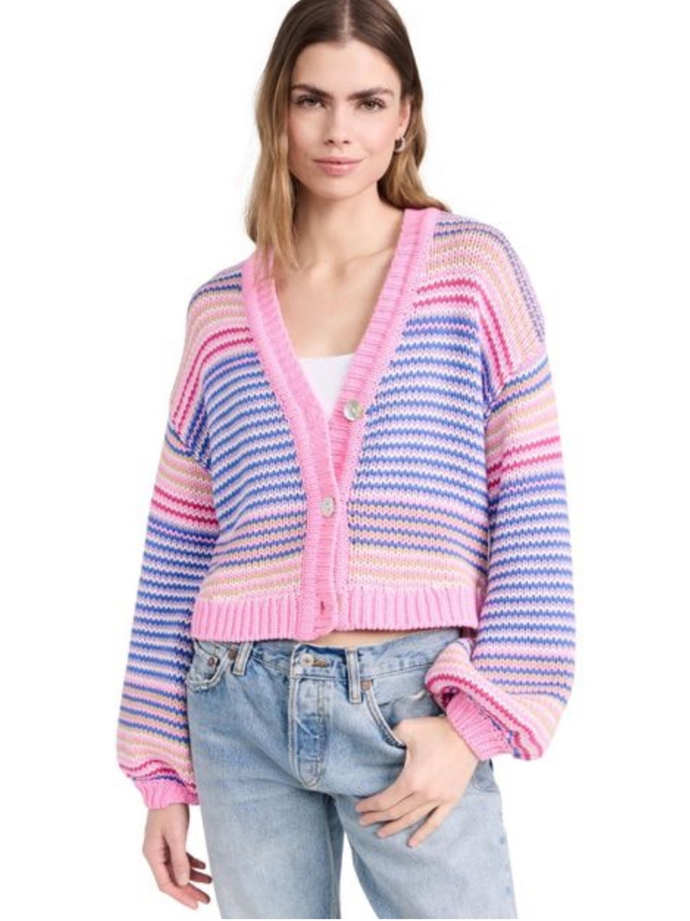 Show Me Your Mumu White Good Karma Cardigan Size Large